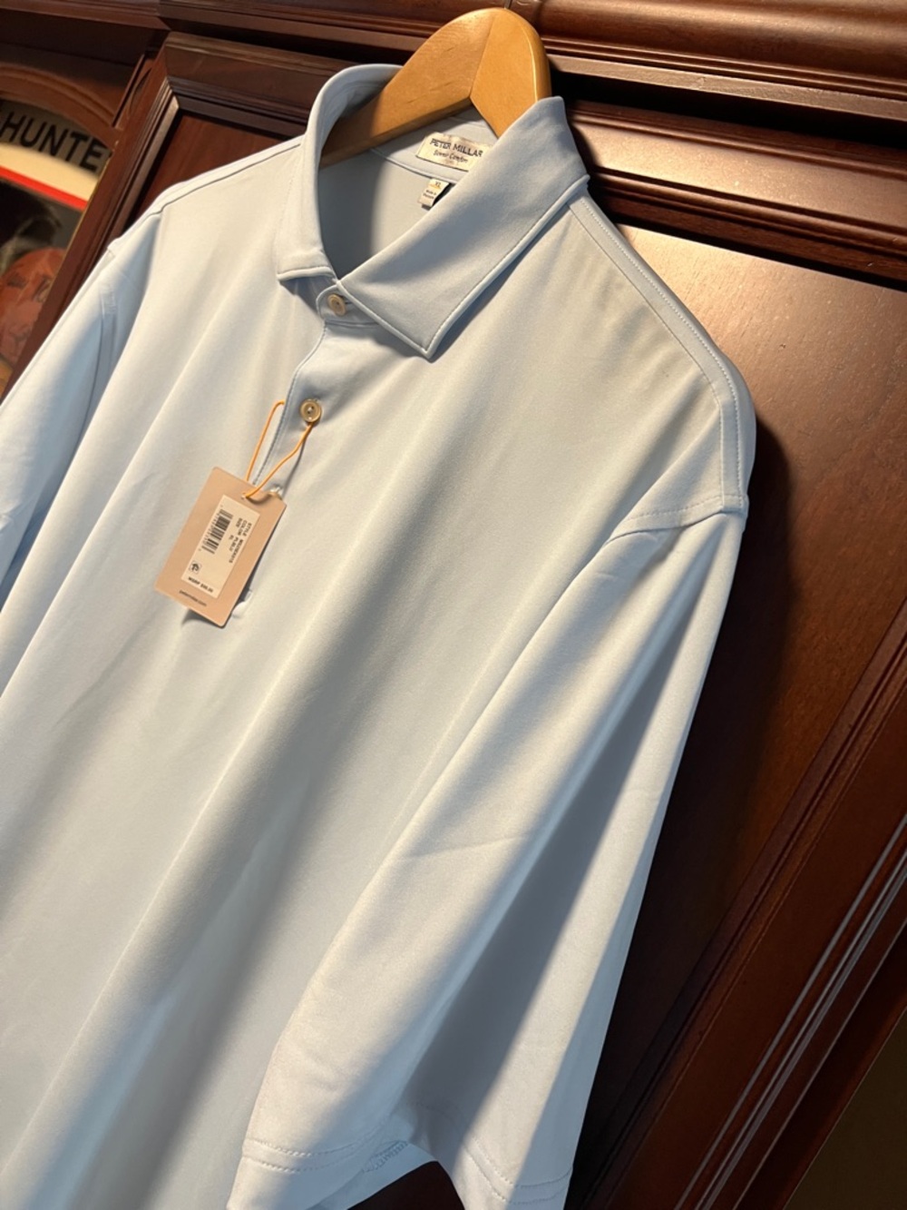 Brand New Peter Millar Summer Comfort Stretch Sun UPF 50+ Baby Blue Golf Polo!